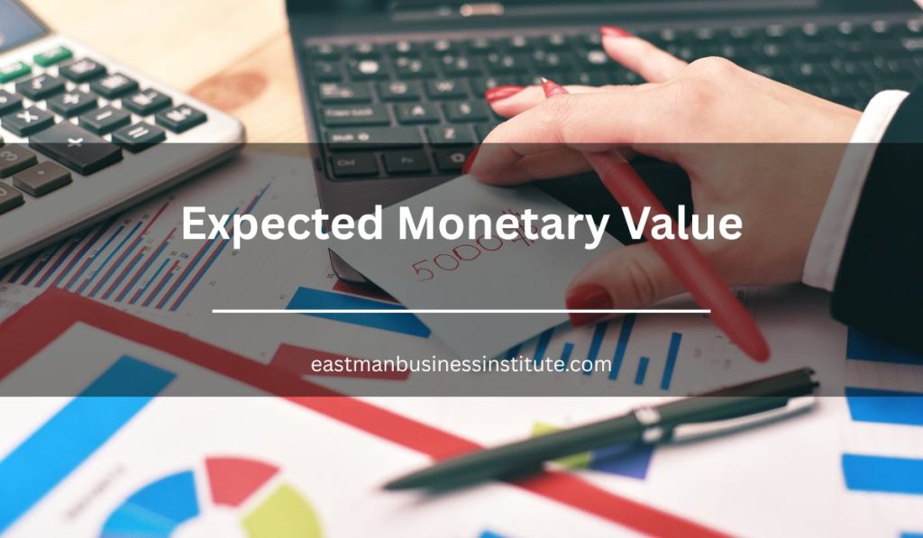 Financial reports and calculator demonstrating expected monetary value analysis for project evaluation and risk management.