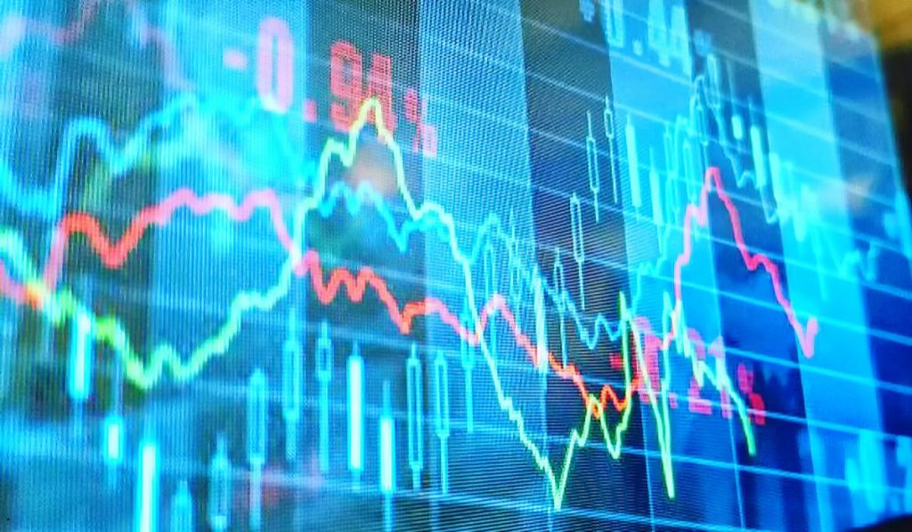 Financial market trend lines and performance graphs representing ANOVA meaning in statistical analysis and variance comparison.