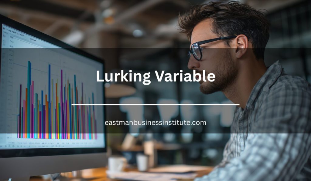 Lurking variable concept shown through data visualization and chart analysis on a computer screen.