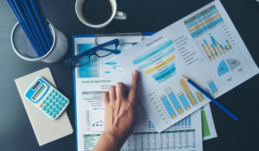 Business analyst reviewing performance data and creating a P Chart in Excel for quality control analysis.