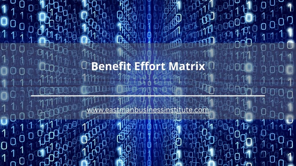 Digital Benefit Effort Matrix concept highlighting data-driven decision-making and prioritization of high-value improvement opportunities.