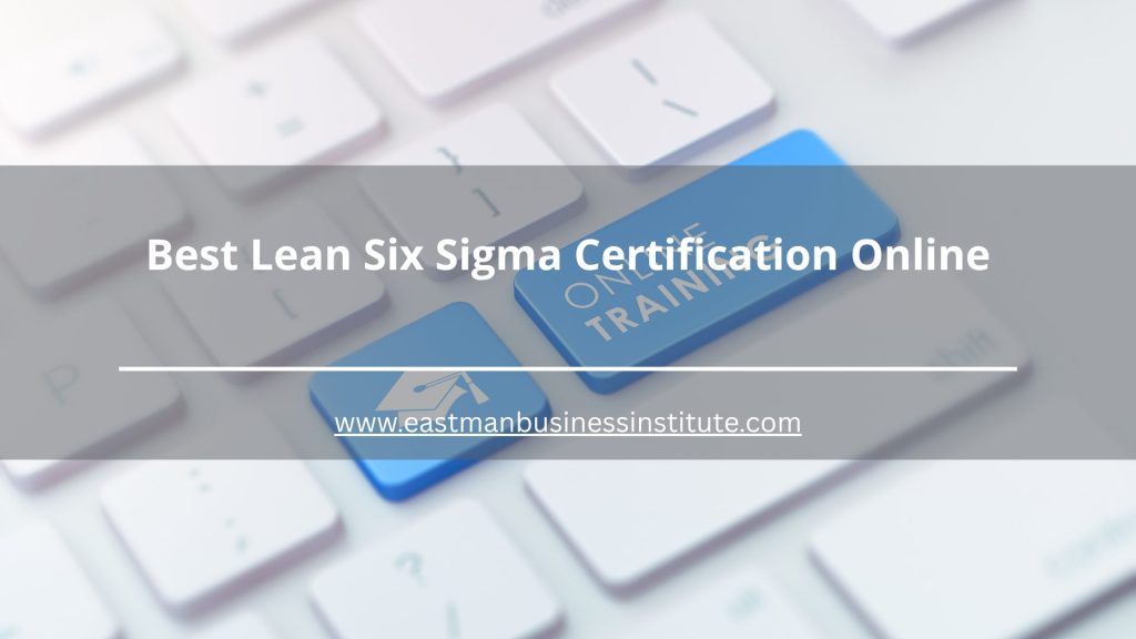 Digital training and e-learning interface highlighting resources for the best Lean Six Sigma certification online.
