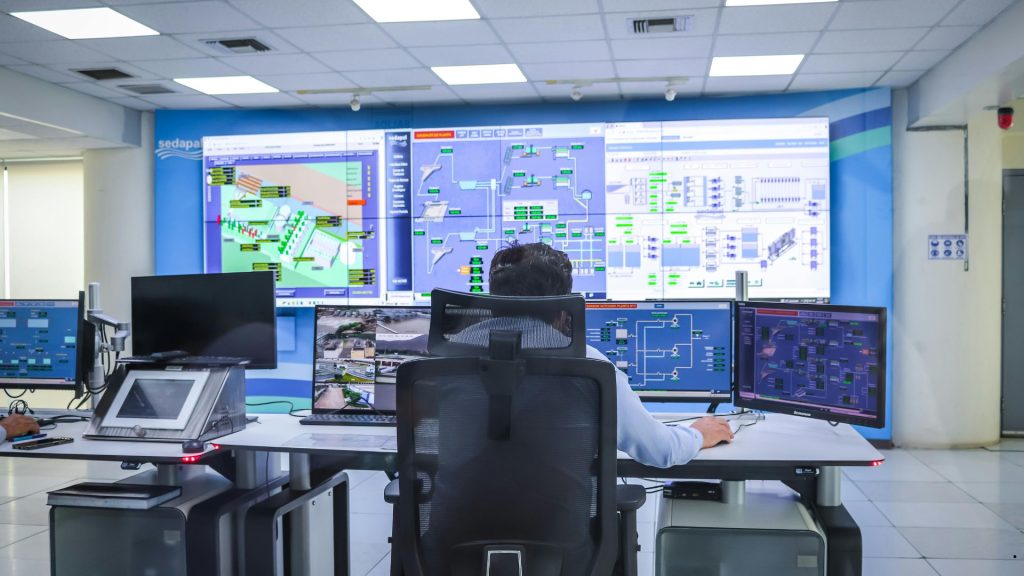 IMR Chart control room displaying real-time process monitoring, statistical process control, and operational performance tracking for quality management.