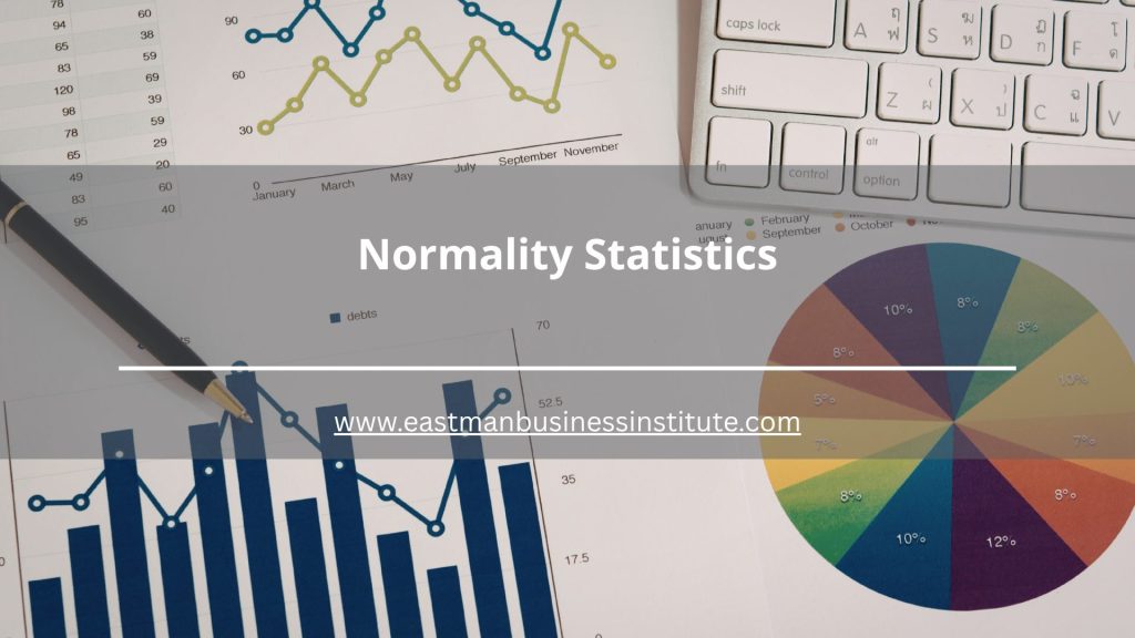 Statistical charts, pie graphs, and summary metrics illustrating Normality Statistics concepts for data distribution evaluation.