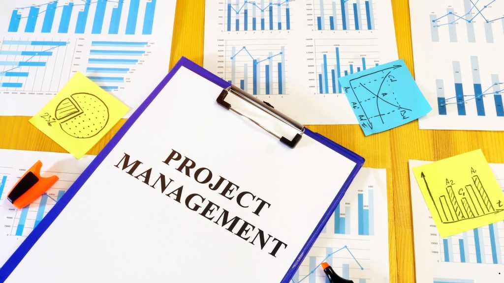 Project Management Frameworks documentation with performance metrics, project reports, and analytical charts used for planning and monitoring outcomes.