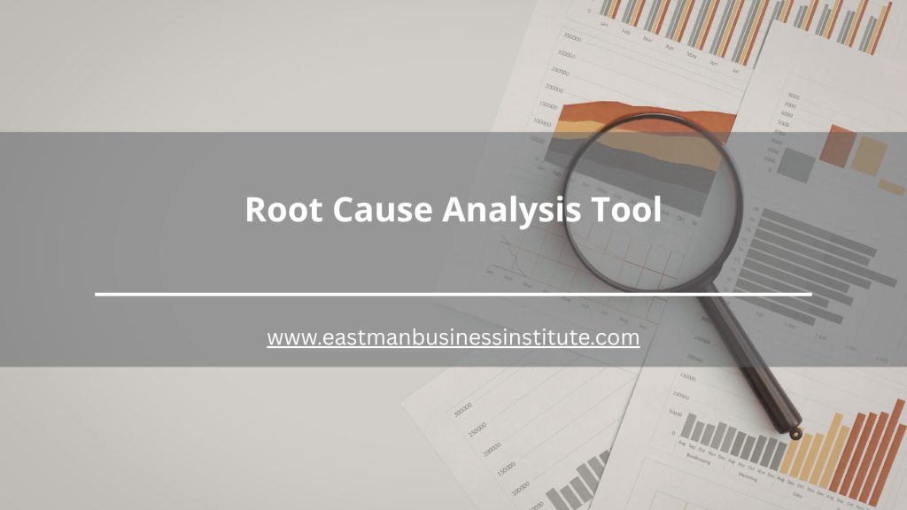 Root cause analysis tool illustrating structured investigation of process performance, data trends, and contributing factors to resolve recurring issues.