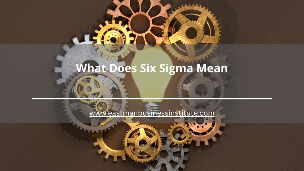 Interconnected gears and innovation concept representing what Six Sigma means for process efficiency, problem-solving, and operational excellence.