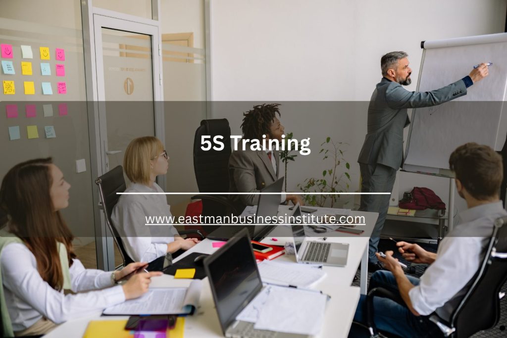 5S training seminar demonstrating workplace organization, standardization, and continuous improvement techniques for teams.