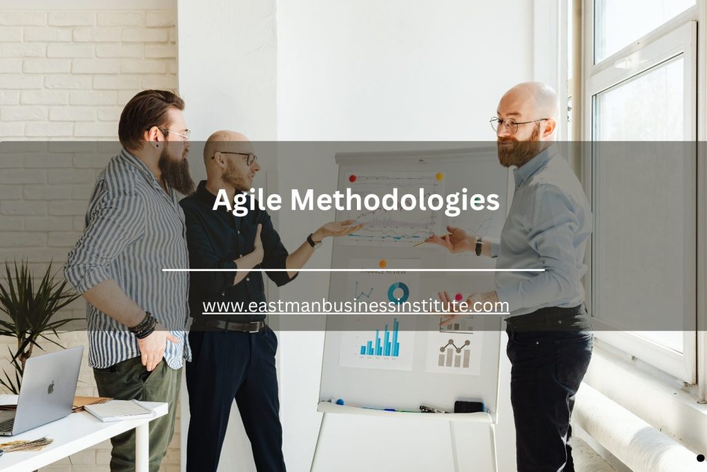 Business professionals presenting agile methodologies and project performance data during a collaborative strategy workshop.