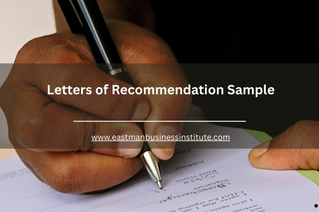 Letters of recommendation sample featuring a person signing a formal recommendation letter for professional or academic purposes.