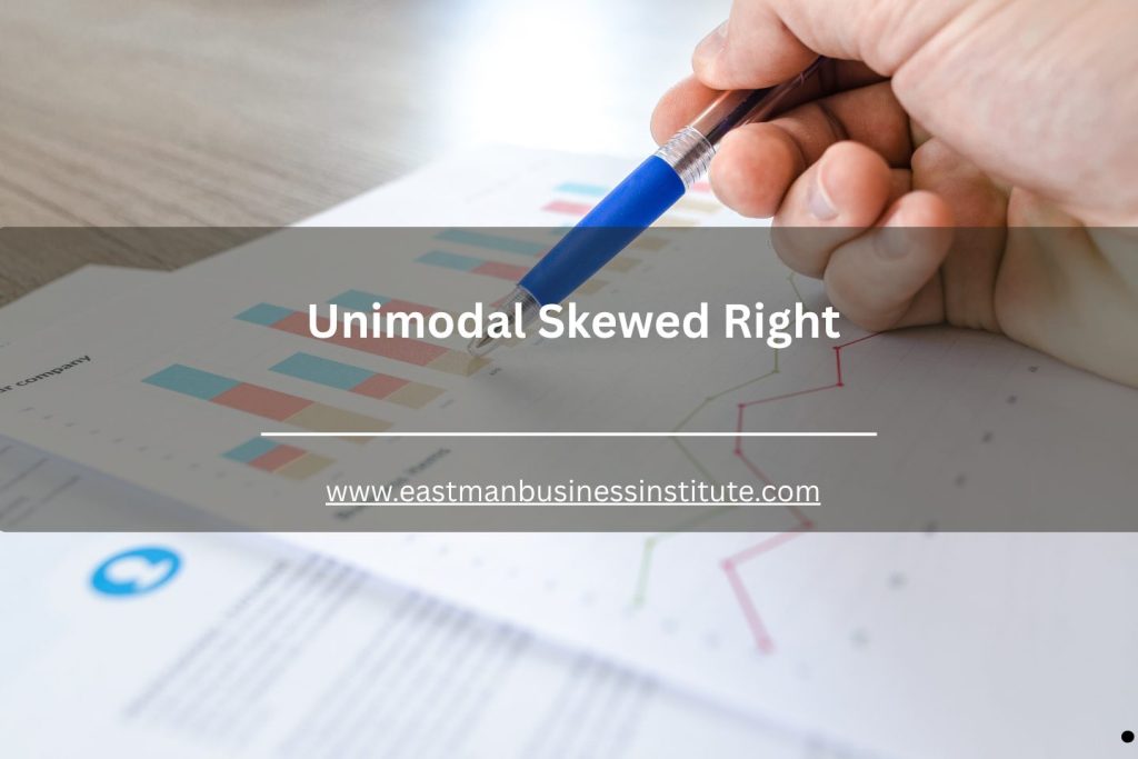 ALT text for Unimodal Skewed Right presentation slide featuring statistical charts, data trends, and right-skewed distribution analysis.