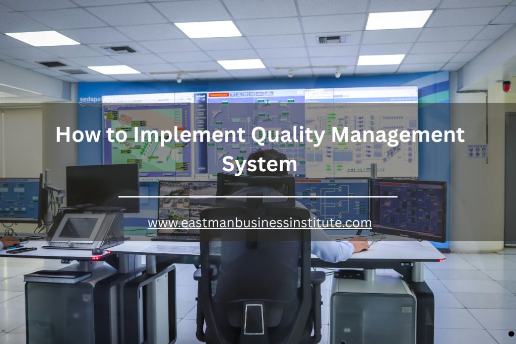 Control room with monitoring systems and digital dashboards supporting quality management system implementation and process oversight.