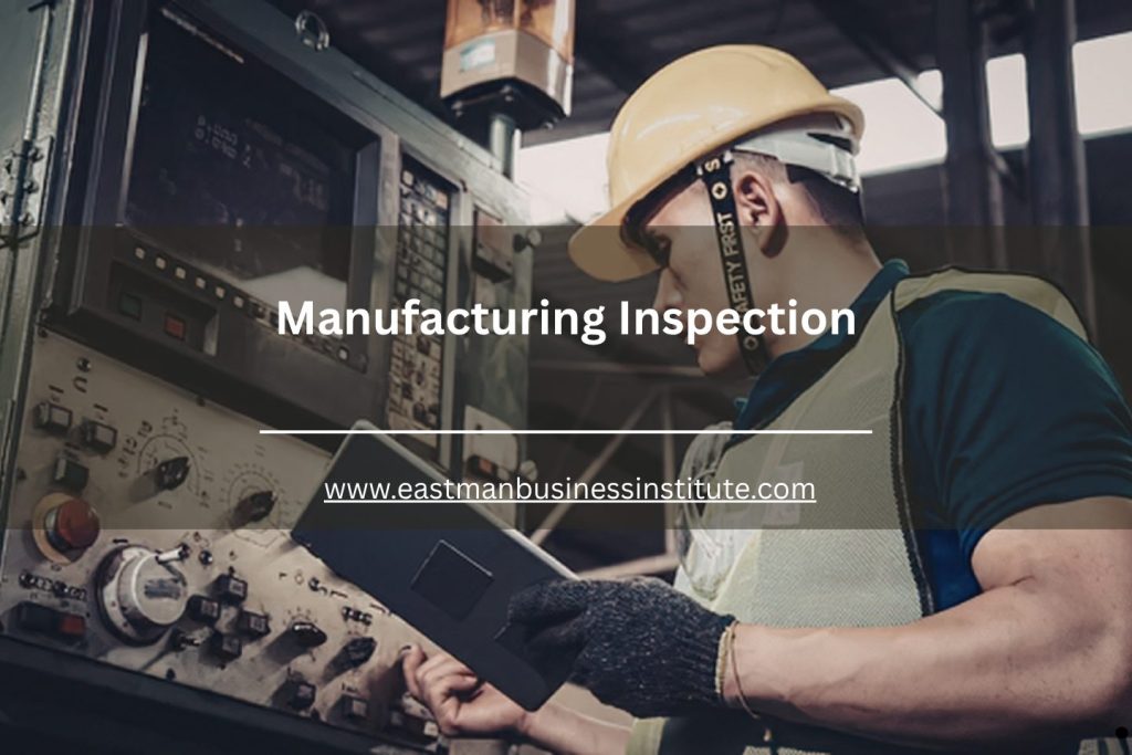 Technician operating machinery controls during a manufacturing inspection in an industrial facility.