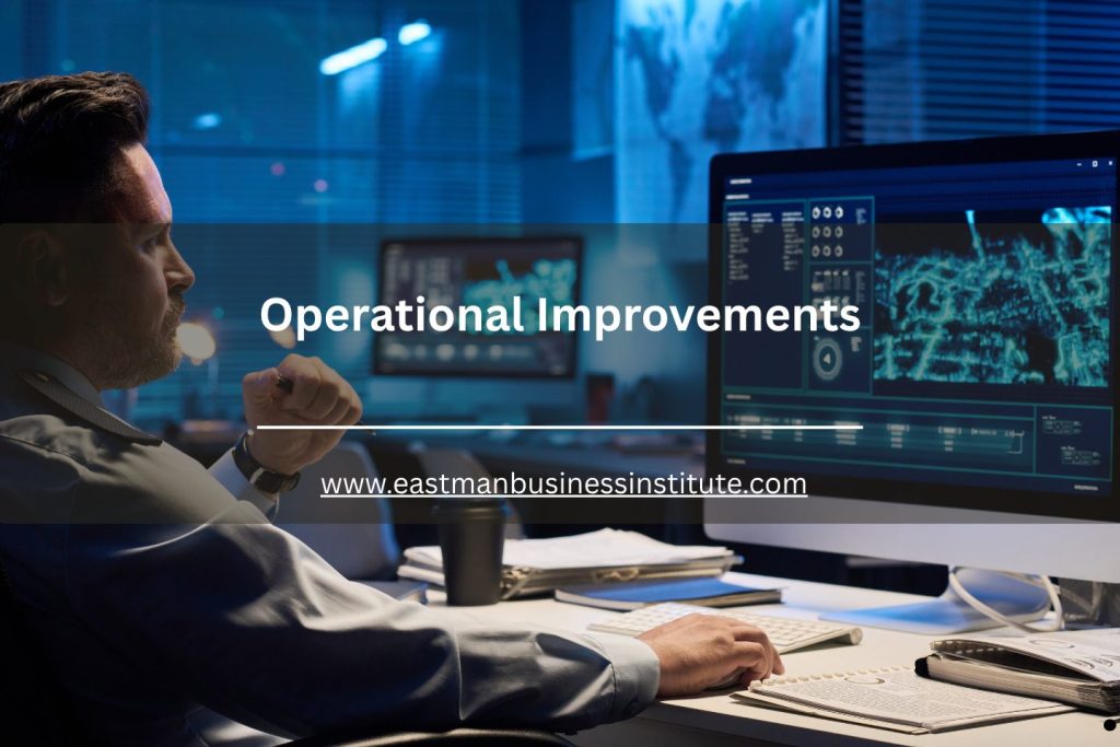 Professional working at dual monitors analyzing business data dashboards to drive operational improvements and process efficiency.