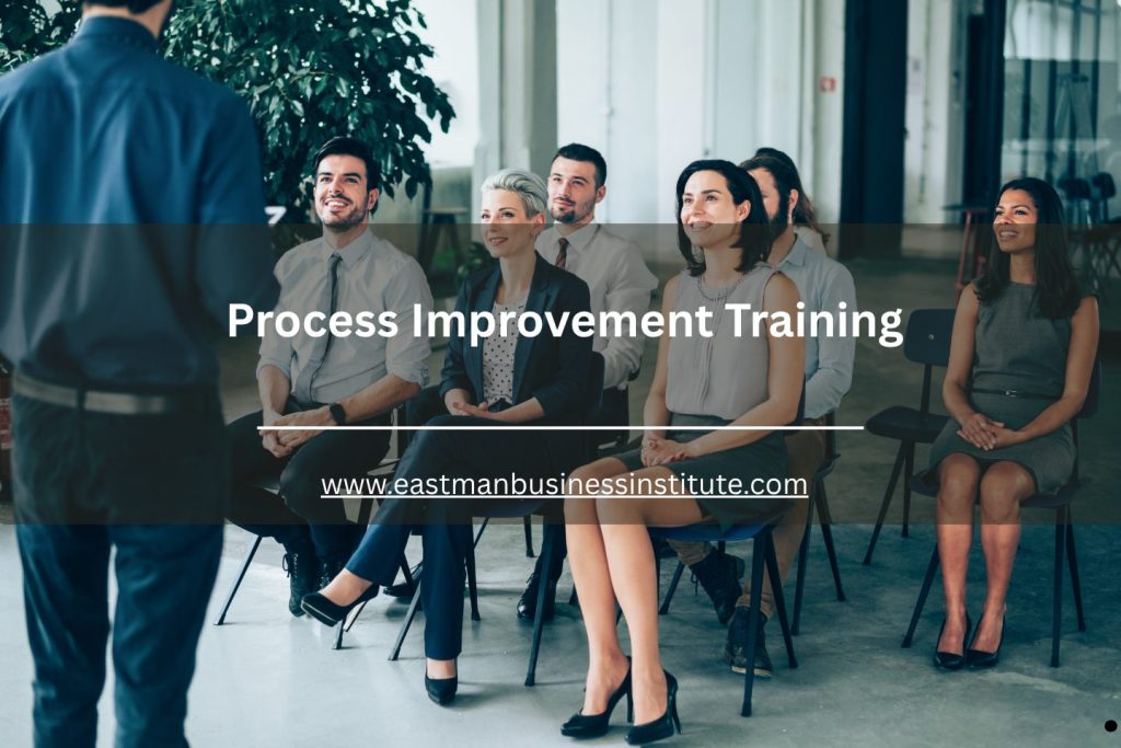 Audience seated in a workshop session focused on process improvement training with presenter in front